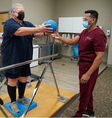 Kevin Flaim works with Inspira Physical Therapist Chintan Patel.