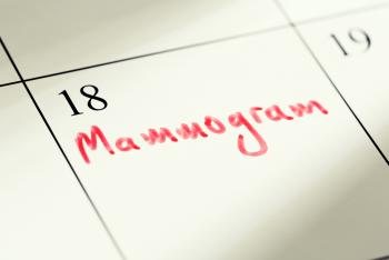 Calendar Day 18 with Mammogram text